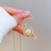 Titanium Steel, Rotating Bird'S Nest Pearl Light Luxury Temperament Gorgeous Full Diamond Necklace Female Versatile Collarbone Chain\