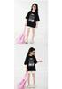 You Jia Meng Mädchen Baumwoll-Kurzarm-T-Shirt mit Aufdruck - Sommer Freizeitmode
