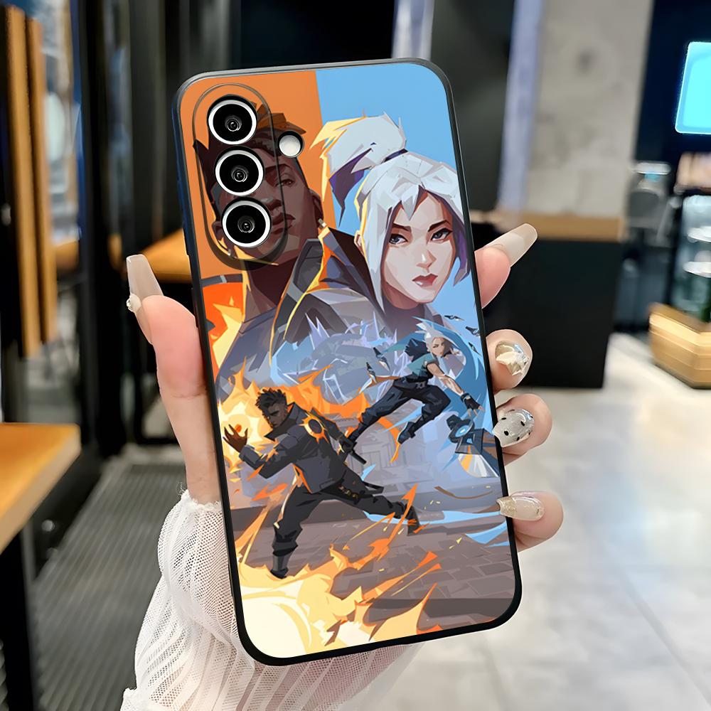 V-Valorant Game Phone Case For Samsung A25 A13 A33 5G A54 A36 A35 A56 A52 A14 Shockproof Soft Cover