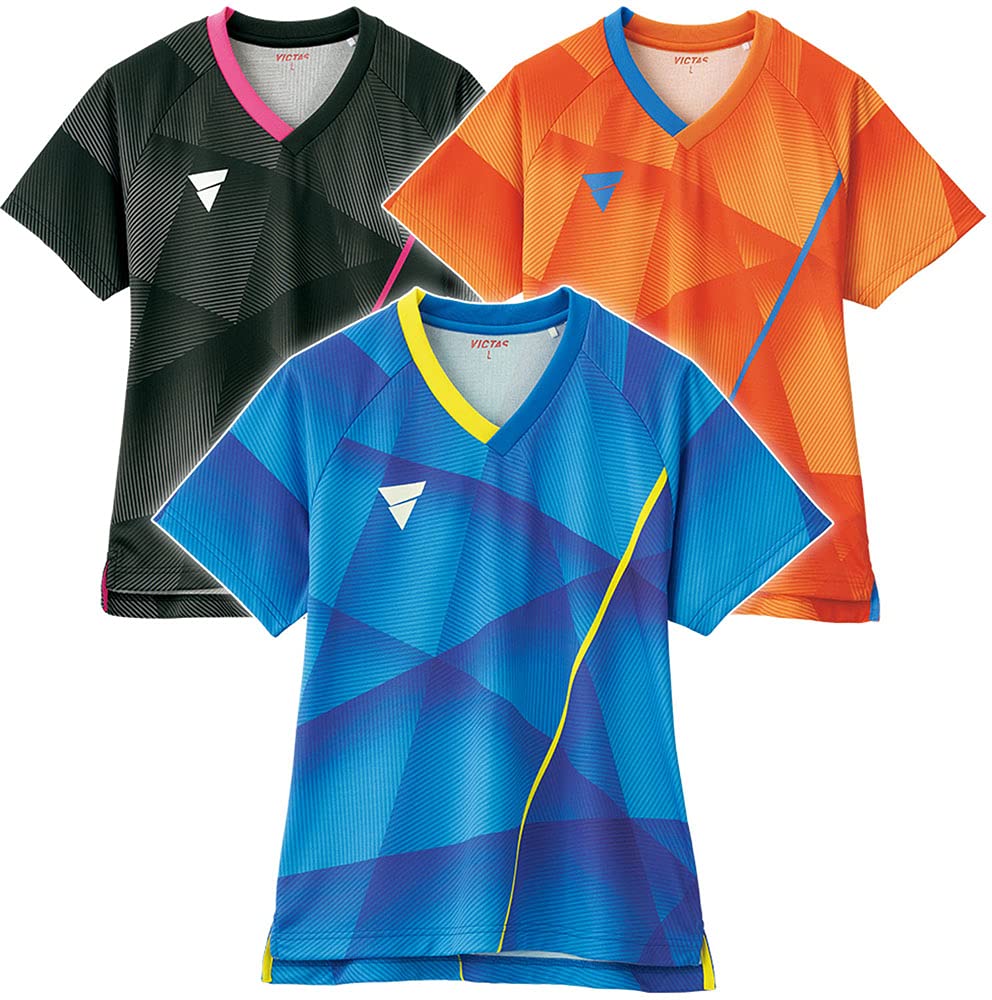 VICTAS Table Tennis Game Shirt Official Match Black Size 031485 V-LGS201 Women's, Wear, (0020), 2XS,