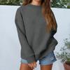 Women's Loose Sports Round Neck Sweatshirt Long Sleeve Casual Top Pullover Sweatshirt