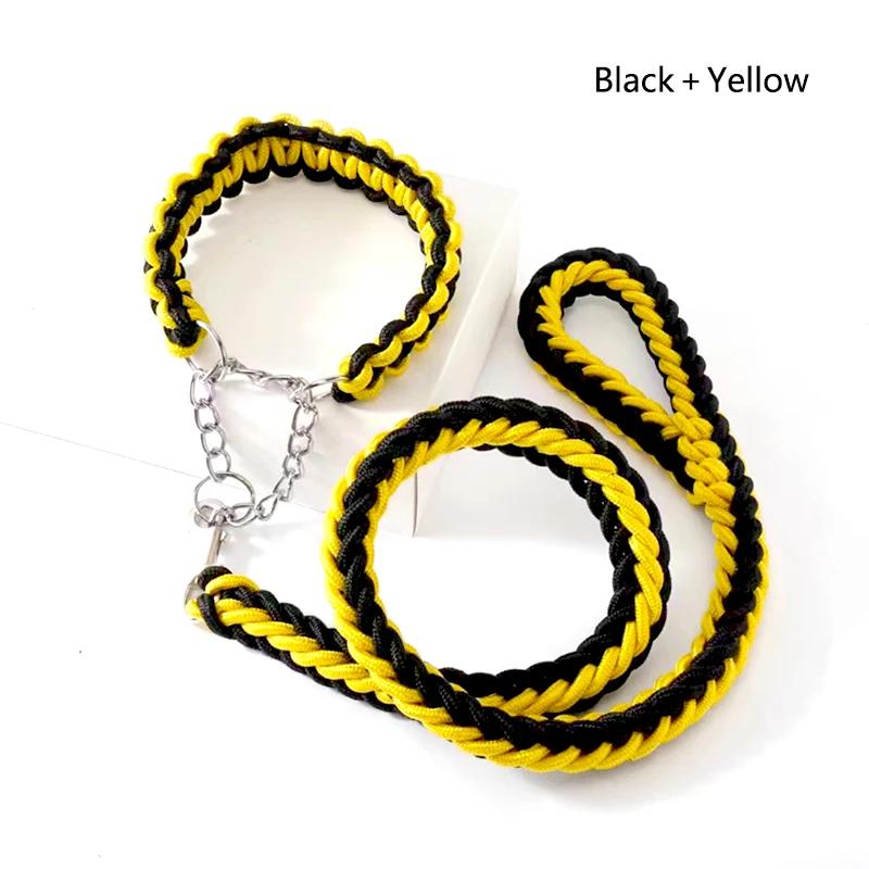 130cm Super Strong Coarse Nylon Dog Leash Army Green Canvas Double Row Adjustable Dogs Collars For Medium Large Dogs Leashes Set