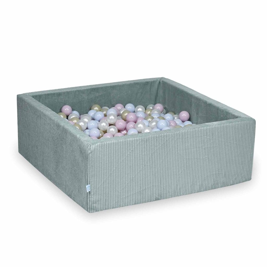 Dry pool 110x110x40 Corduroy Light mint 600 balls: pearl, light gold, pink light pearl, blue light pearl