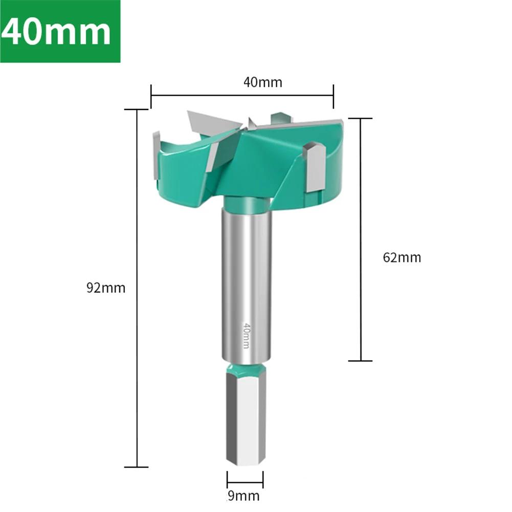 1pc 16-60mm 3-edged Woodworking Hole Opener Cutter Hinge Boring Drill Bits Hex Shank For Wood Plastics Plywood Drilling