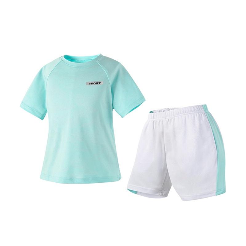 

4-13 Years Kids Summer Quick Dry Breathable Sport Clothes Set T-shirt and Shorts 4Y