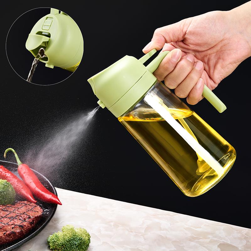 Glass Oil Spray Can, Kitchen/outdoor Camping Dual-use Oil Spray Can, Fan Shaped Wide-angle Spray, Fine and Even Oil