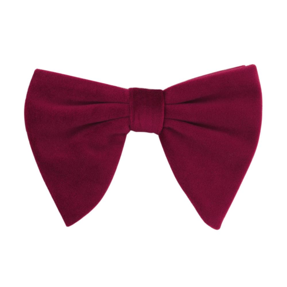 Men's Large Velvet Pre-tied Swallowtail Wingtip Bow Tie - Retro Tuxedo Design