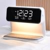 3 in 1 Wireless Charging Digital Alarm Clock with Night Light 15W Fast Wireless Charger Date Temperature Display Clock for Bedroom