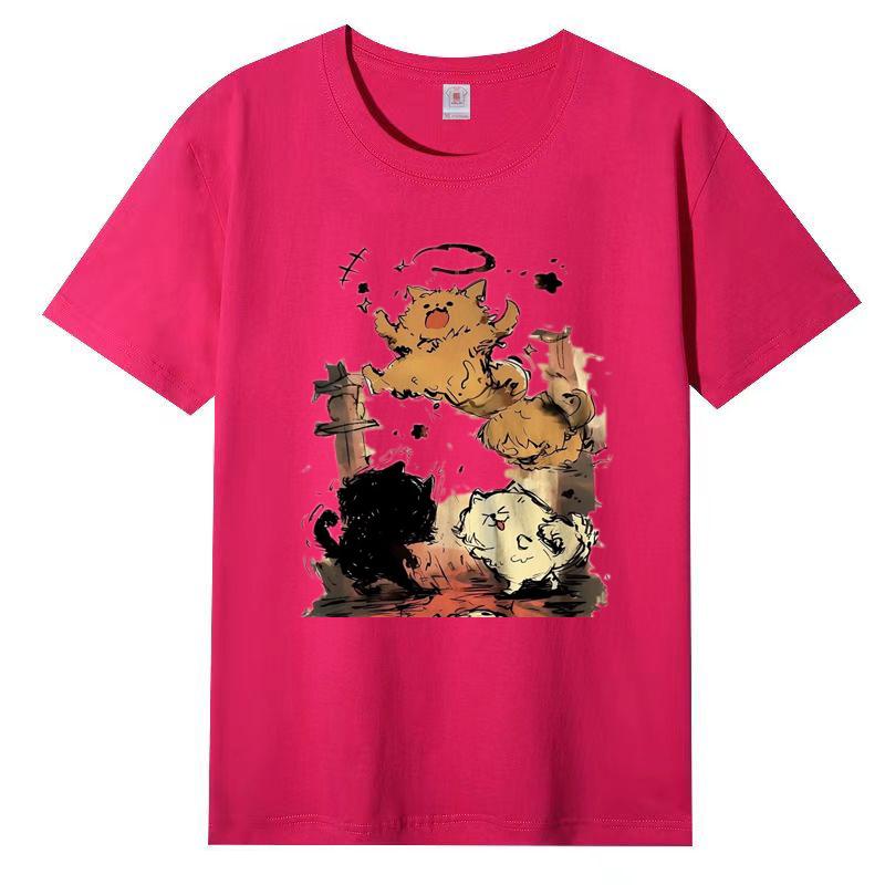 

Летняя женская футболка с милым принтом кота из хлопка, дышащая, с коротким рукавом 3XL