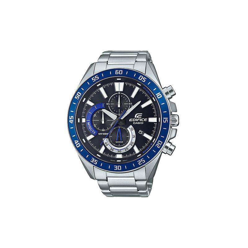 

Casio EDIFICE Fashionable Classic One-Touch Tri-Fold Clasp 1/10 Stopwatch Mineral Glass 100 Meters Waterproof Quartz Movement Stainless EFV-620D-1A2V чёрный