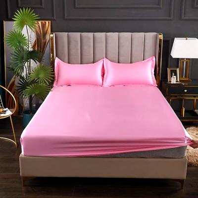 Satin Sheets  Fitted Sheet Solid Color Rayon Mattress Cover Elastic Band Bed Sheet King 200x200 200x220 No Pillowcase Beddings
