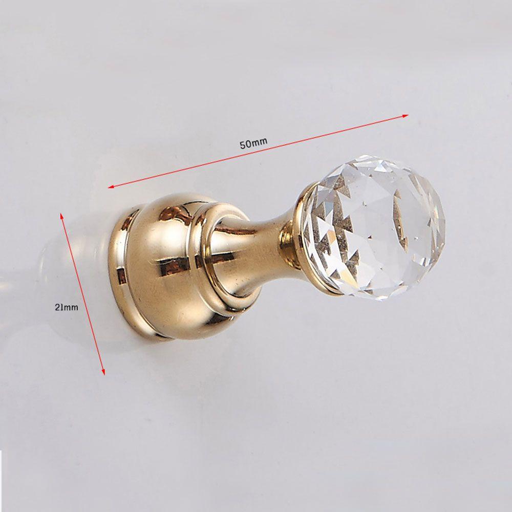 Durable Decoration Antique Keys Rack Wall-Mounted Crystal Hook Robe Hooks золотой