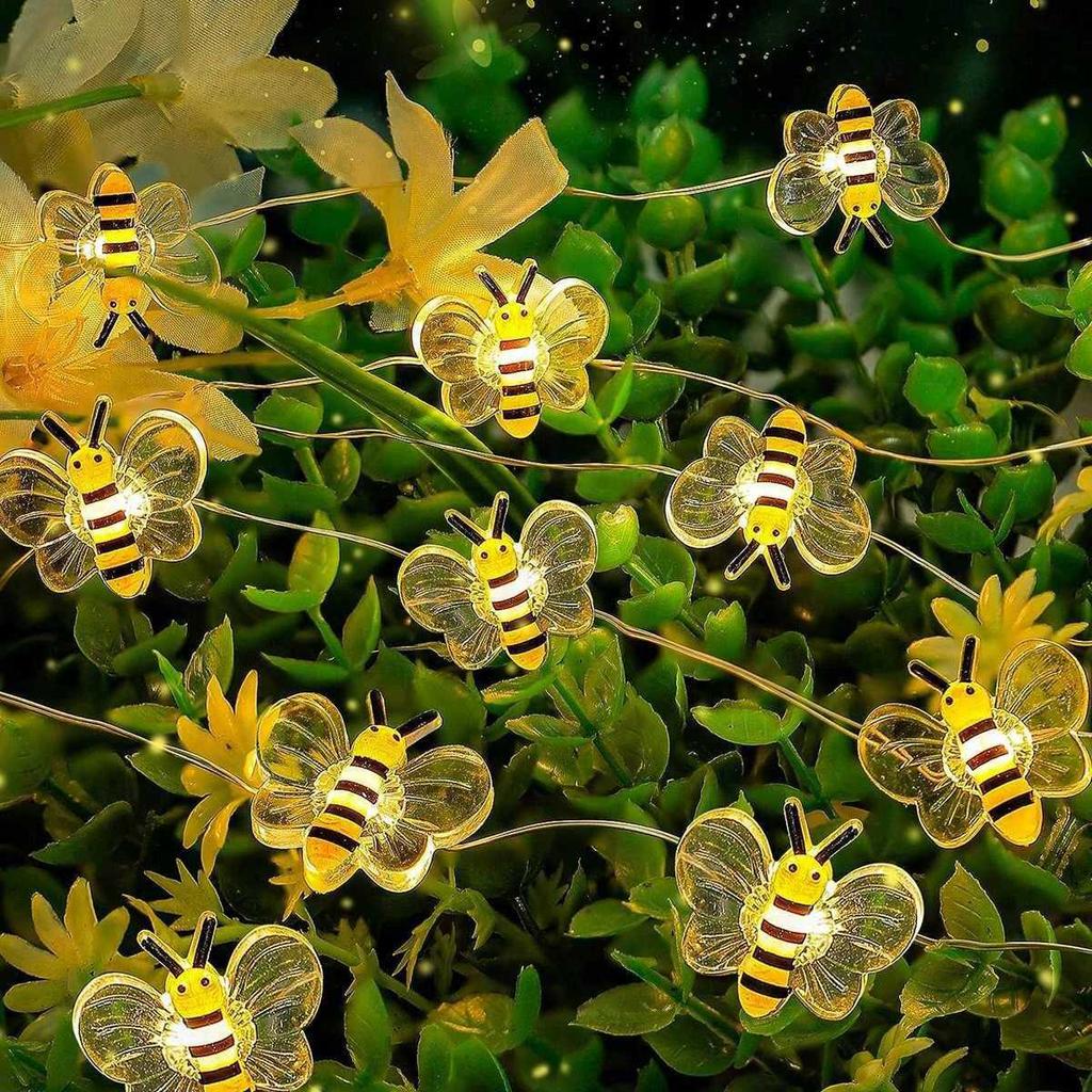 Cute Bee Battery Powered String Lights  for Bedroom Kid Room Tree Flowers Plants Patios Party Wedding Xmas Lawn Garden Decor