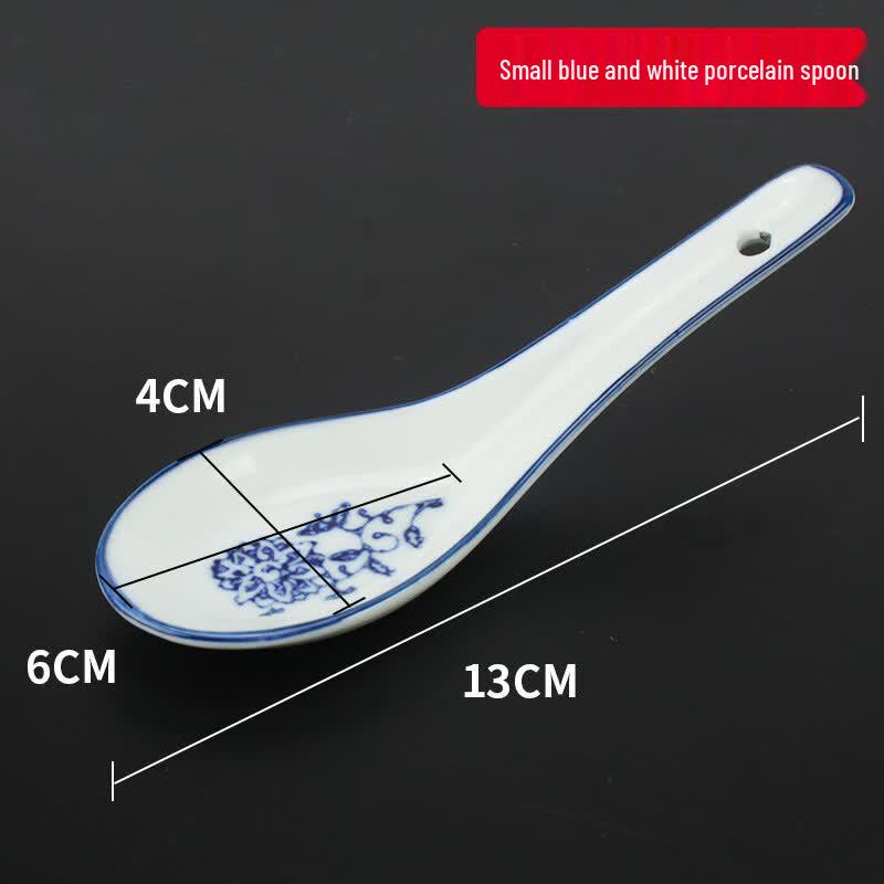 ZISIZ European Bone China Blue & White Porcelain Spoons
