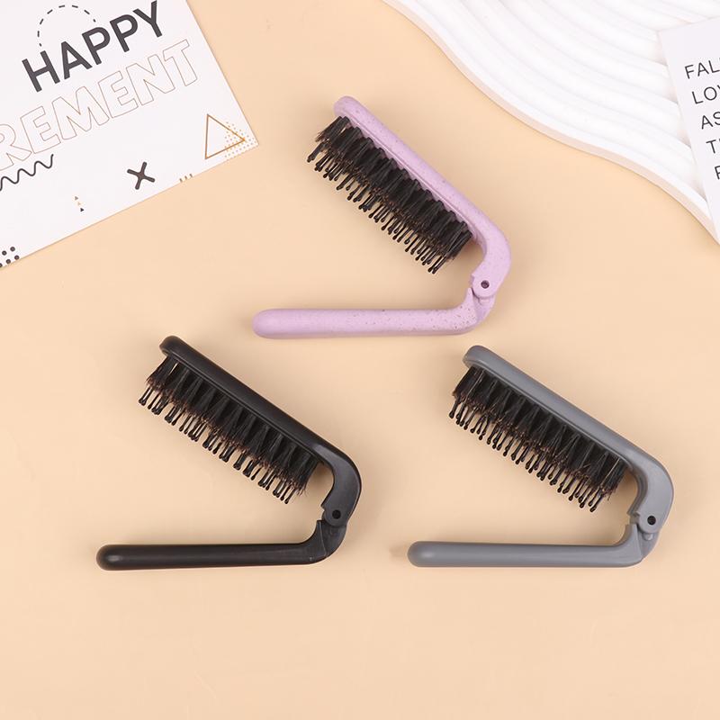 Foldable Hair Comb Portable Boar Bristle Hair Brush Head Massager Travel Combs Hair Styling Accessories