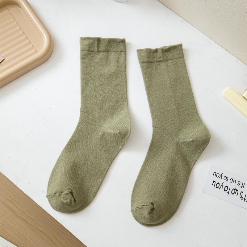 Solid Color Confinement Socks, Medium Socks, Pure Cotton Socks, Summer Thin Candy-Colored Spring And Autumn Stockings, Socks