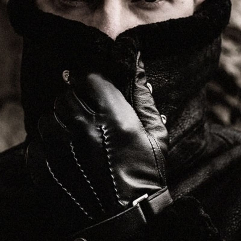 SARTOR Thinsulate Full-Touch Three-Stripe Leather Gloves Brown