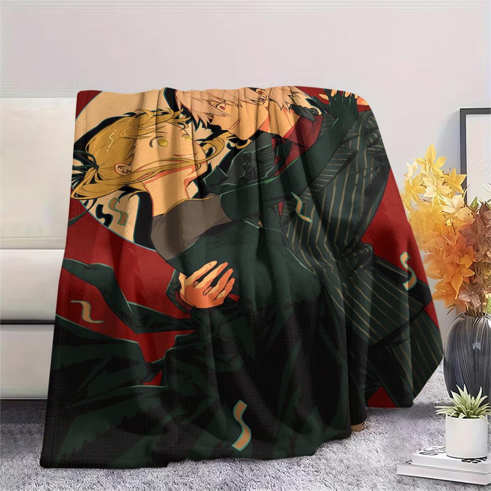1PC Soul Eater Print Flannel Blanket, High quality Comfortable for All Seasons, Home Decor, Warmth and Comfort, Perfect for Christmas Gifts172