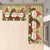 Festive Gnome Trio Doormat Lantern Tree Rug, Soft Polyester Machine Washable Door Carpet for Christmas Entryway Home Decor