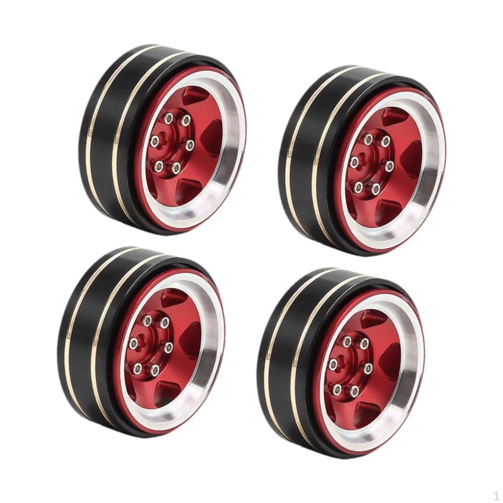 4 Pieces 1.3 Inch Wheel Hubs, Width 1.5 Cm, Metal Outer Diameter 3.7 Cm for -18 1: 18 RC Car, And to