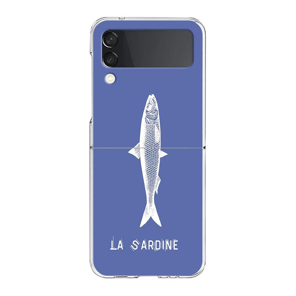 Sardines Phone Case For Samsung Galaxy Z Flip 7 6 5 4 3 For Samsung Flip7 Flip6 Flip5 Shockproof Dustproof Hard Folding Cover