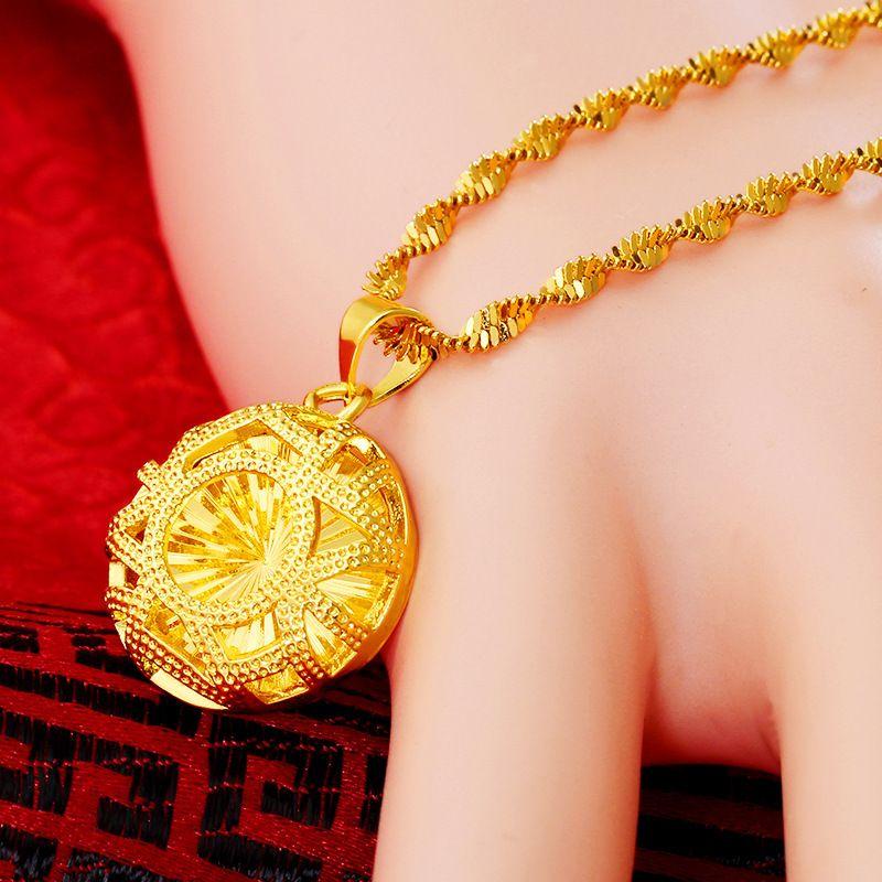 

Ожерелье Safe Love из 100% чистого золота 24 карата, толстая золотая волнистая цепочка, женский головной убор