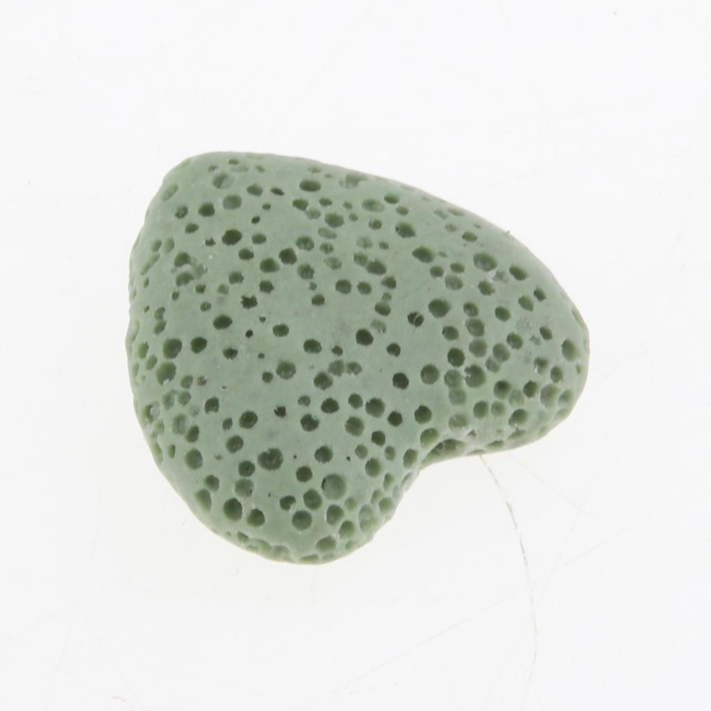 10 natürliche Lavagestein-Vulkanstein-Herzperlen für DIY-Schmuckherstellung, weiß