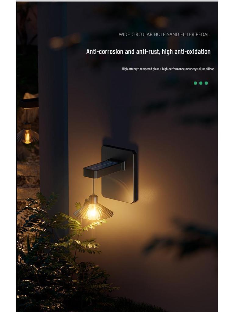 Waterproof Outdoor Solar COB Wall Light for Courtyard and Lawn