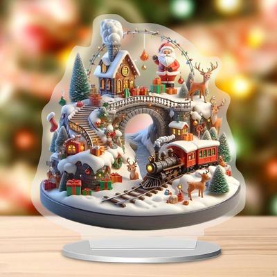 Decorațiune Casă de Zăpadă de Crăciun 2D, Tradițională, Decorațiune de Masă pentru Dormitor, Living, Magazin