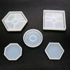 5Pcs Handmade Mirror Silicone Coaster Molds Hexagonal Square Base Mold Kit Resin Key Zone Square Epoxy Casting Mold Home Supplis