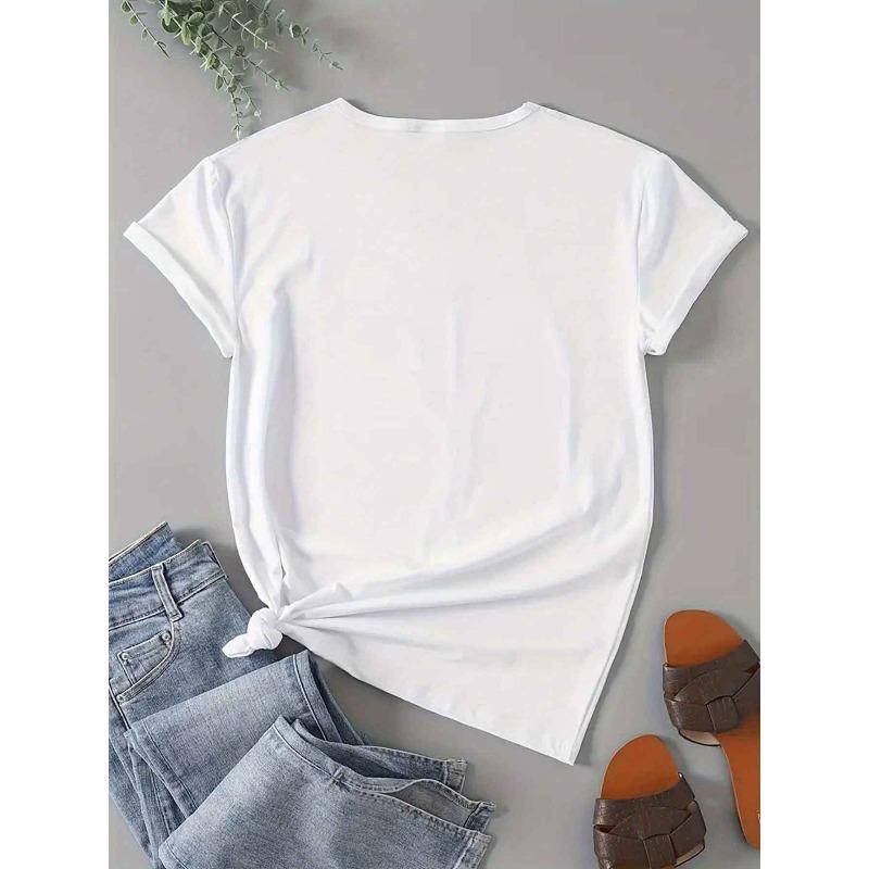 European sizesShort Sleeve Crew Neck T-Shirt | Casual Y2K Style, Soft Breathable Blend, 180g, Print Design, Versatile Streetwear Top for Women