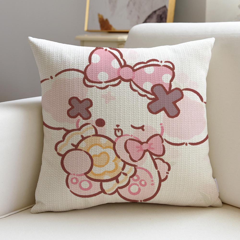 Sweet CCute NNonoS Cushion Cover Breathable and Skinfriendly Linen Pillowcase Square Removable and Washable Cushion