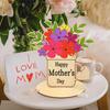 Ornement de Fleur en Bois Drôle Bricolage Cadeaux Fête des Mères Rose Tulip Chips en Bois Décoration de Fête