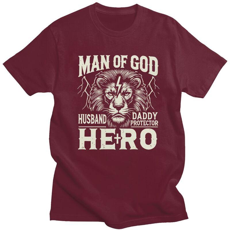 Anpassad Mode Guds Man Make Pappa Beskyddare Hjälte T-shirt Herr Kortärmade T-shirts Streetwear T-shirts Smal Passform T-shirts