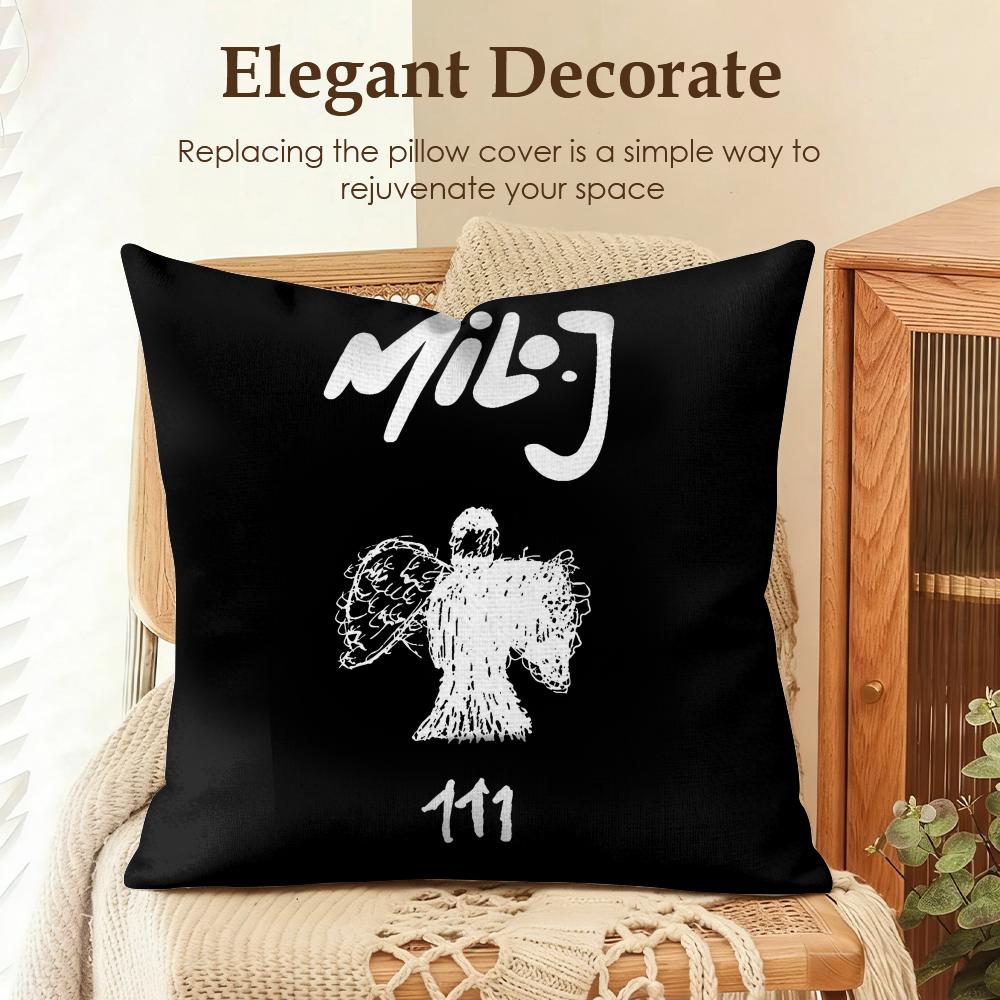 

Rapper SInger MMilo j Cushion Cover Natural Linen Organic Fabric DoubleSided Printing Sofa Home Decor Gift Pillow Case 30x30cm