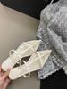 Niche Pointed Cool Slippers Women's Summer Slope Heel Open-toed Beach Shoes Hollow Shoes
