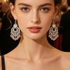 Bohemian Rhinestone Tassel Earrings: Elegant, Exquisite Floral Design with a High-End Feel
