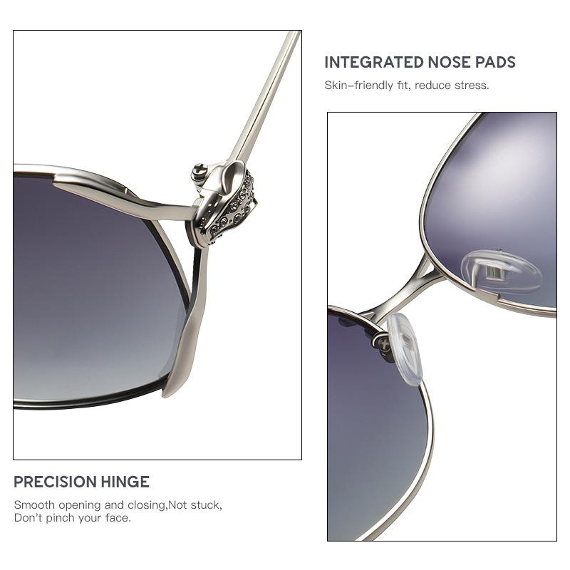 Sunglasses Women's Metal Polarized Sunglasses Anti Ultraviolet Anti Glare Polarized Driving Sunglasses