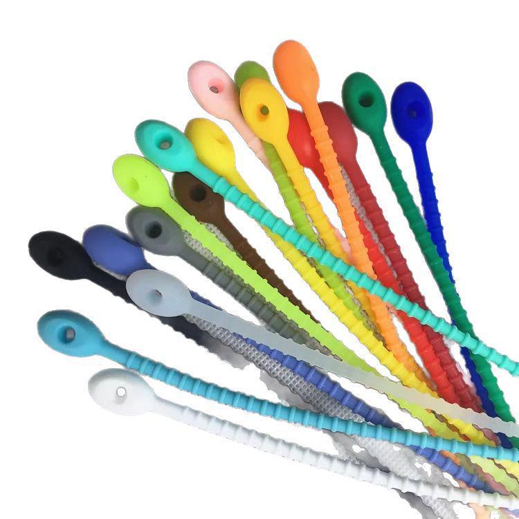 Tadpole-Shaped Silicone Cable Ties and Keychain Lanyard
