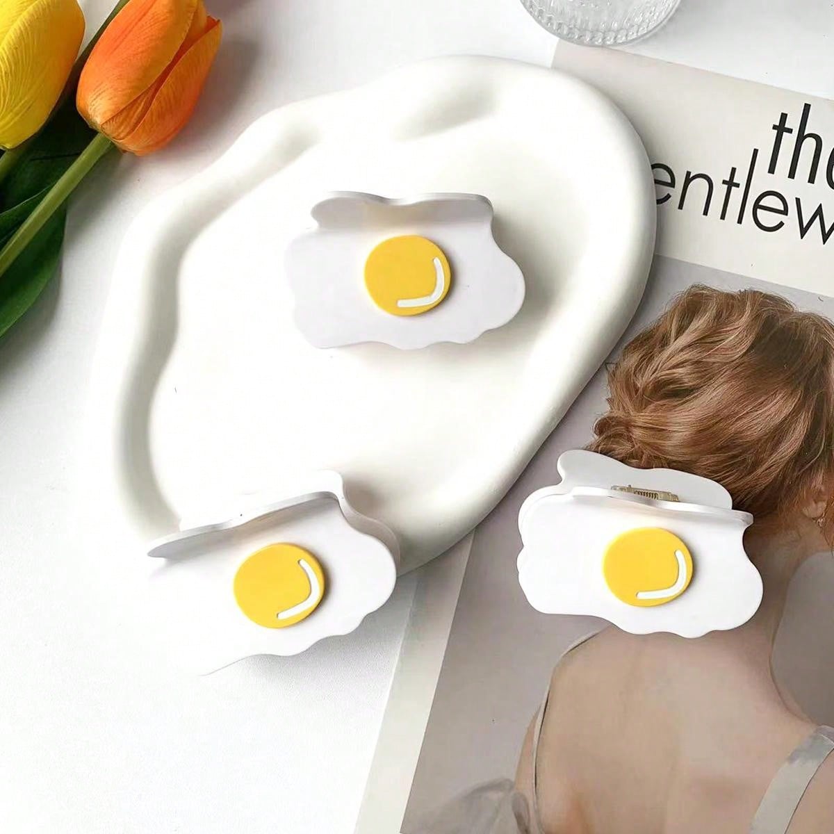 

1pc Fun Hairpin Girl Heart Small Item Hair Accessories Cute Pouch Egg Hair Grab Clip