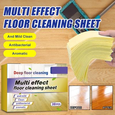 Multi Effect Floor Cleaning Sheets 30 Pieces Deep Cleaning Antibacterial Mild Formula Aromatic Floor Care Sheets for Home and Office