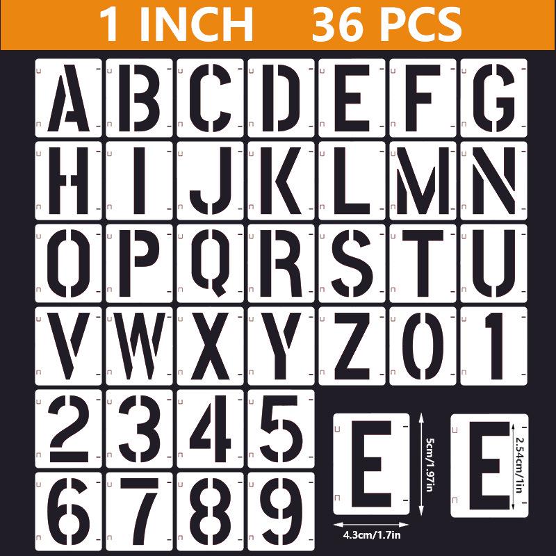 Hollow Interlocking Letter & Number Stencils for Kids' DIY Wall Painting & Graffiti