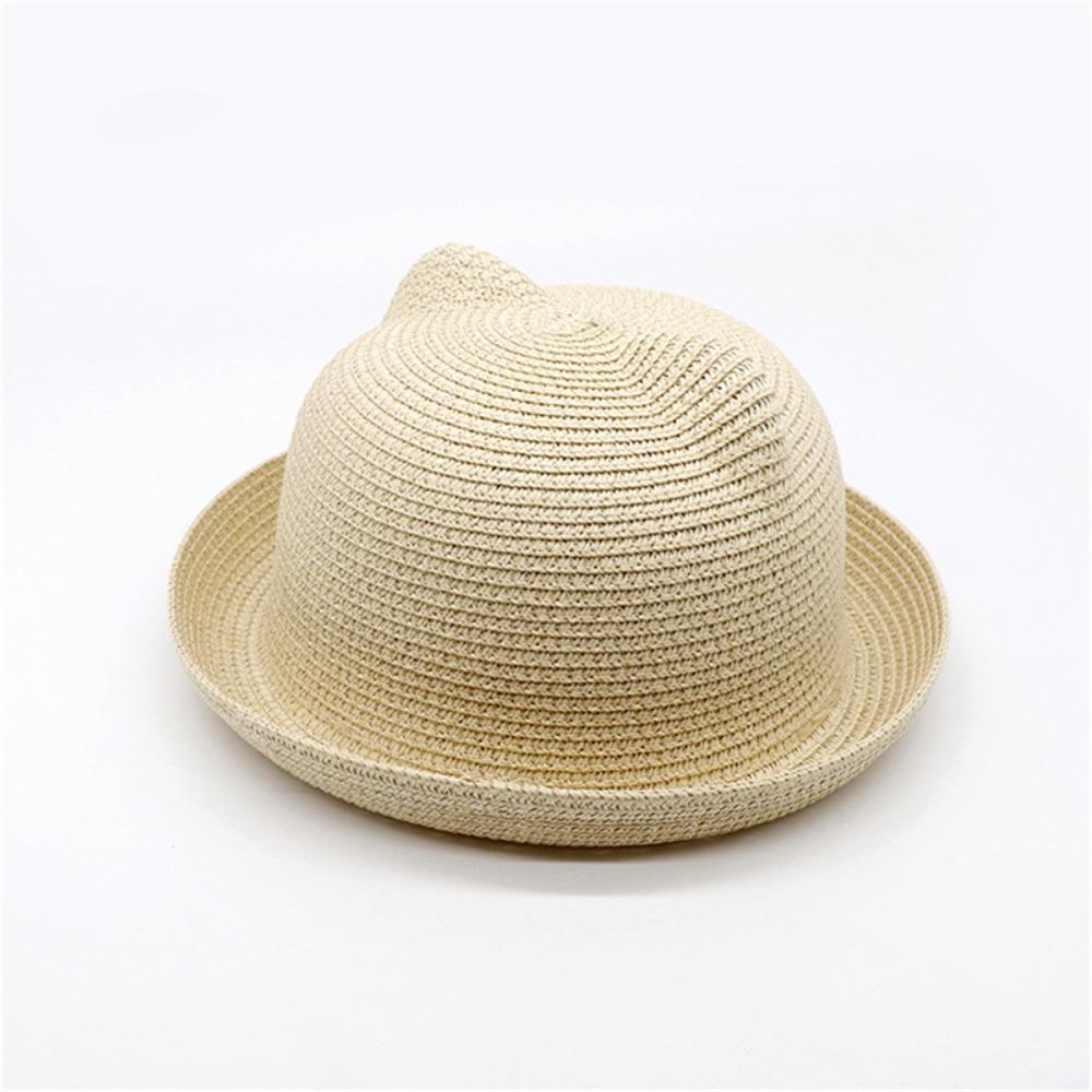 

New With Ears Baby Hat Straw Mesh UV Protection Beach Sun Hat Breathable Baseball Cap Summer