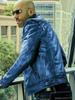 Motorcycle Blue Stylish Jacket Men's Genuine Lambskin Leather Biker Festive