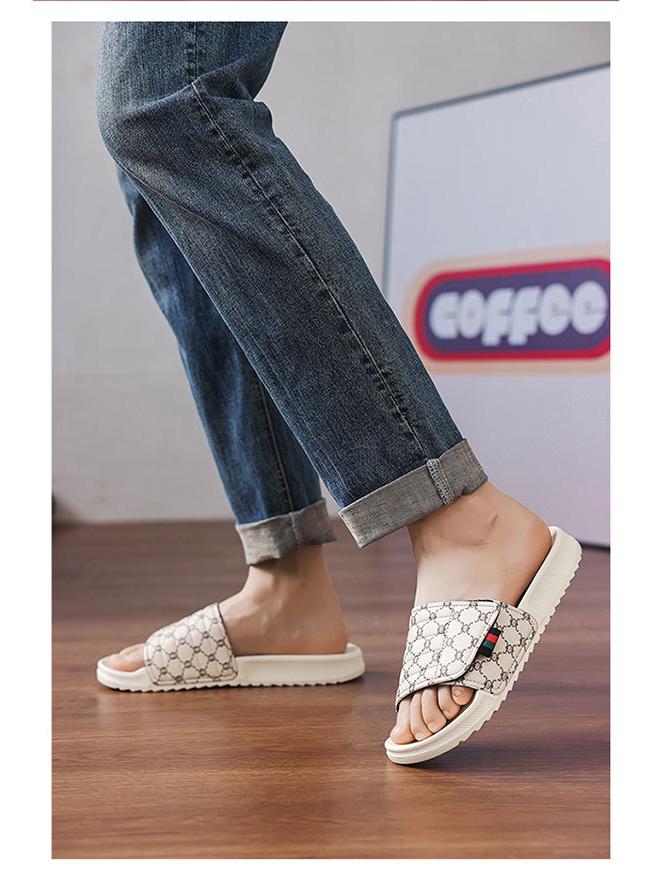 Men's Adjustable Trendy EVA Slippers: High-End, Indoor/Outdoor Summer Style with Magic Tape