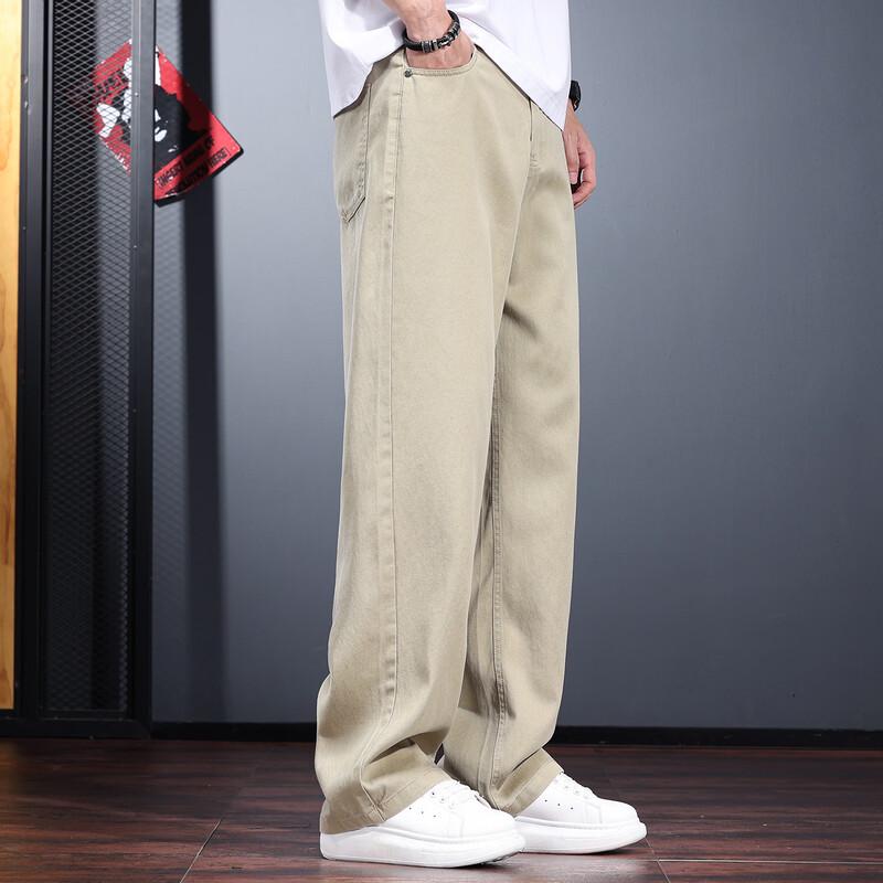 Men's Lyocell Blend Loose Straight-Leg Casual Pants