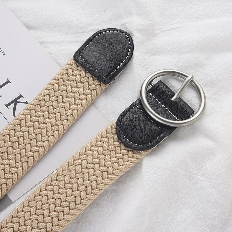 Weaving Waist Belt, Female Ins Style, Student Elastic Elastic Waistband, Trendy Fashion, Versatile Men's Canvas Military Trainin