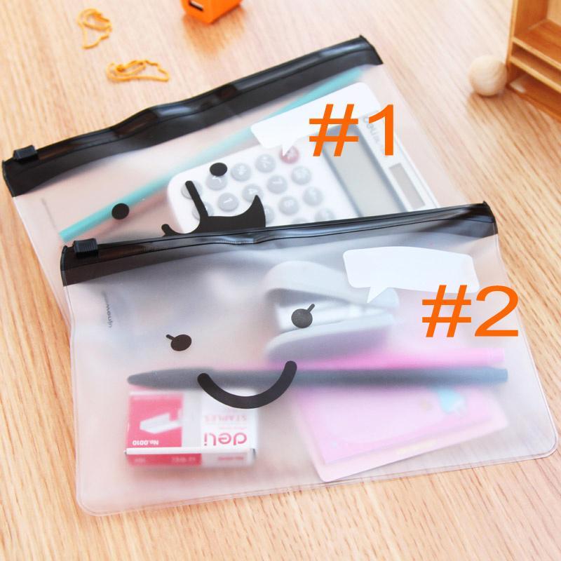 

Cute Clear Transparent Pencil Case Pocket Holder Organizer Multi Pack Bag a