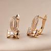 Elegant Bow Zircon Earrings: Copper-Plated, Real Gold for Women, European & American Fashion