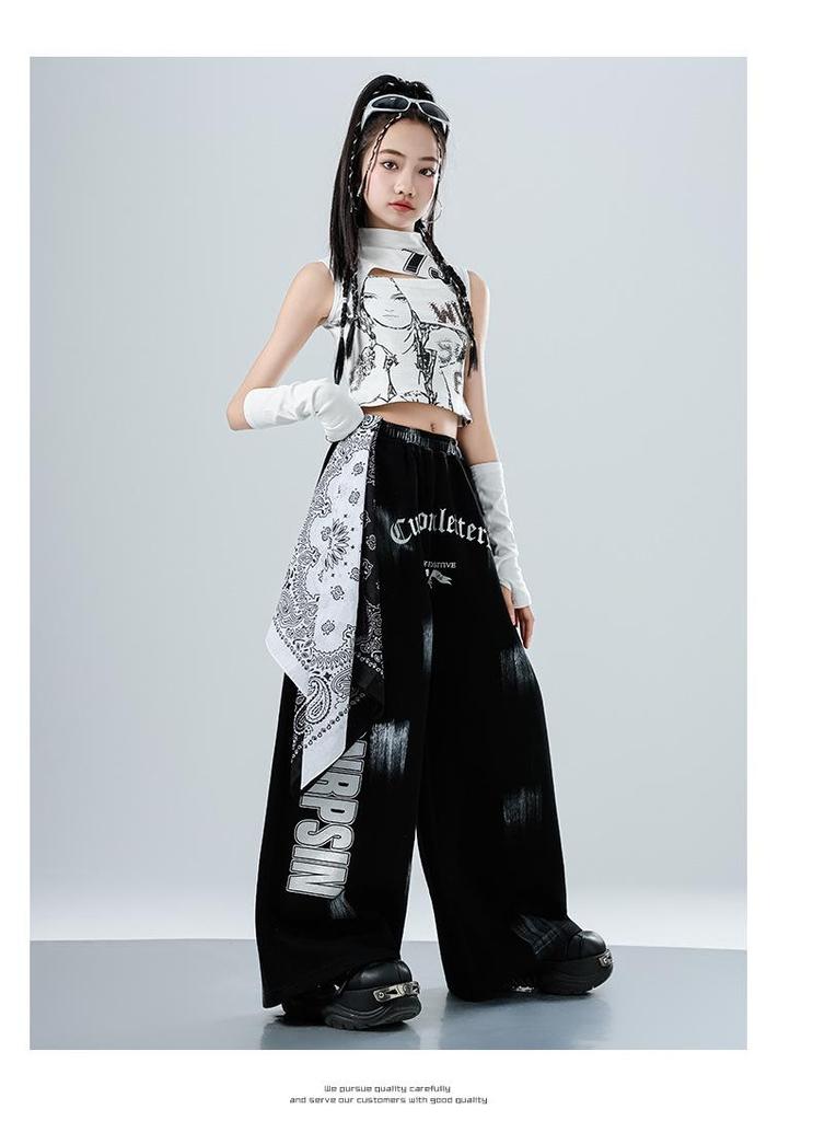 Trendy Girls' Jazz & Hip Hop Dance Crop Top Performance Costume
